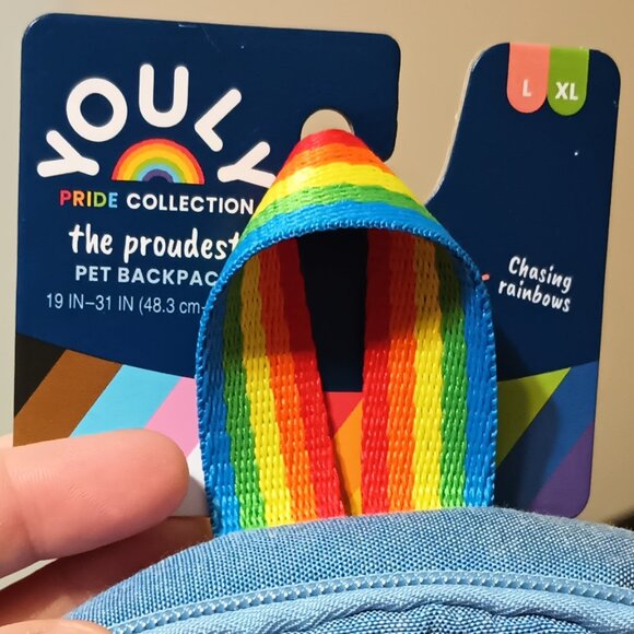 NWT ~ YOULY Pride Dog Backpack, Large/X-Large, Rainbow Design "You Be You" - Picture 9 of 9